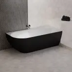 Vaňa Nelza 175x82 ľavý konglomerát čierna/biela matná