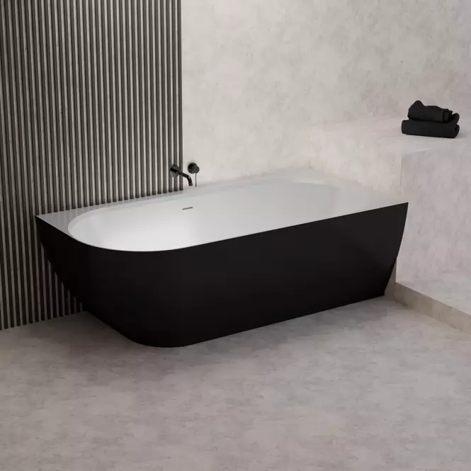 Vaňa Nelza 175x82 ľavý konglomerát čierna/biela matná