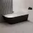 Vaňa Nelza 175x82 ľavý konglomerát čierna/biela matná