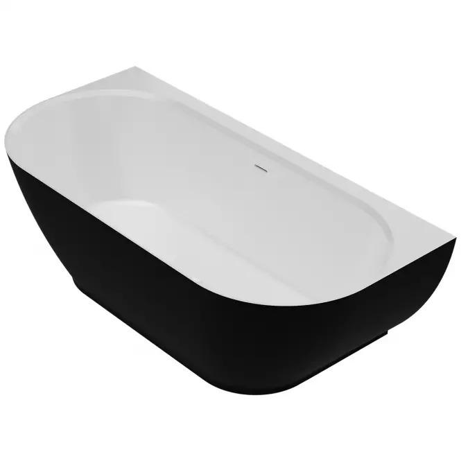 Vaňa Lesla 168x82 konglomerát čierna/biela matná