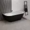 Vaňa Lesla 168x82 konglomerát čierna/biela matná,3