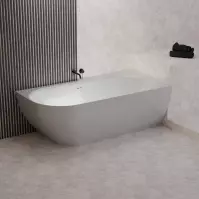 Vaňa Nelza 175x82 ľavý konglomerát biela matná