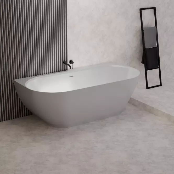 Vaňa Lesla 168x82 konglomerát biela matná,2