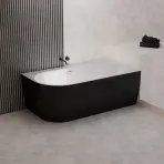 Vaňa Lisa 159x84 ľavý biela/čierna matná + sifón + rozeta