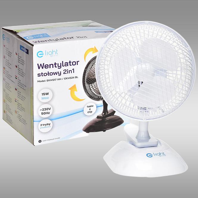 Ventilátor Table  EKW517 White 6” 2in1,6