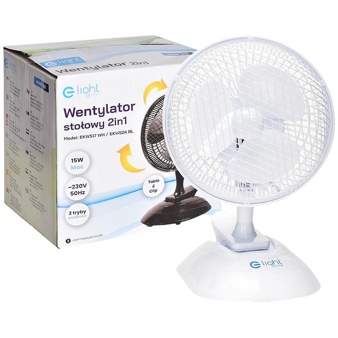 Ventilátor Table  EKW517 White 6” 2in1,7