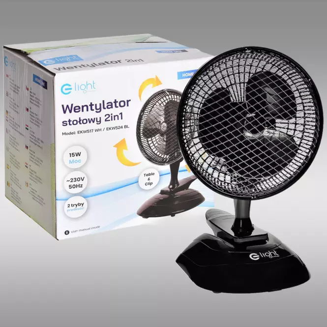 Ventilátor Table EKW524 Black 6” 2in1