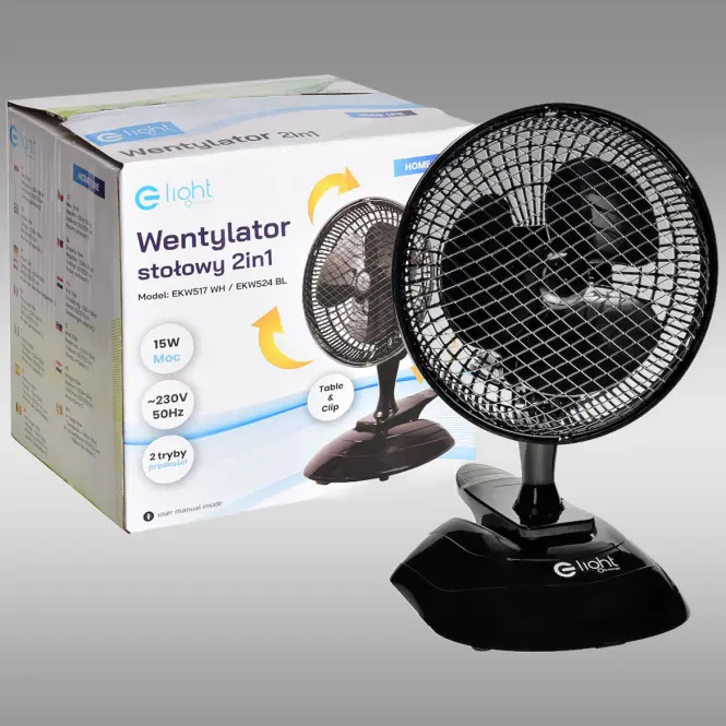 Ventilátor Table EKW524 Black 6” 2in1,7