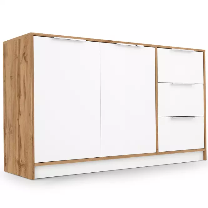 Komoda Duarte 2d3s Biela / Dub Wotan
