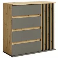 Komoda Doris 1d4s Dub Artisan/Šedá