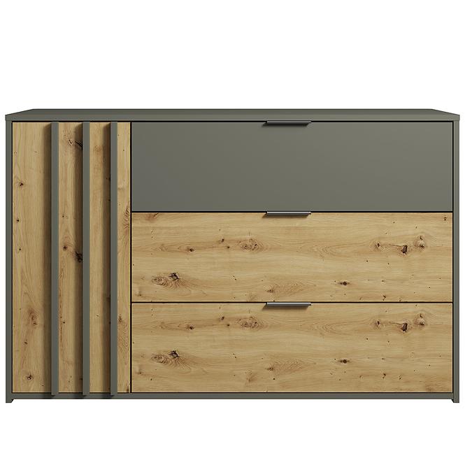 Komoda Rimini 1d3sz Šedá/Dub Artisan