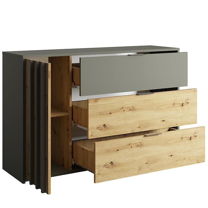 Komoda Rimini 1d3sz Šedá/Dub Artisan