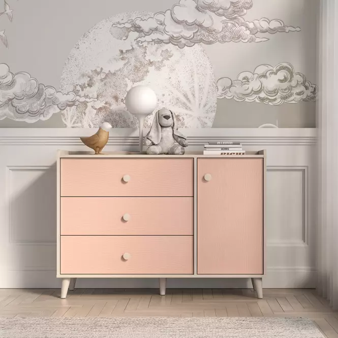 Komoda Mevel 05 Púštny Piesok/Millenial Pink