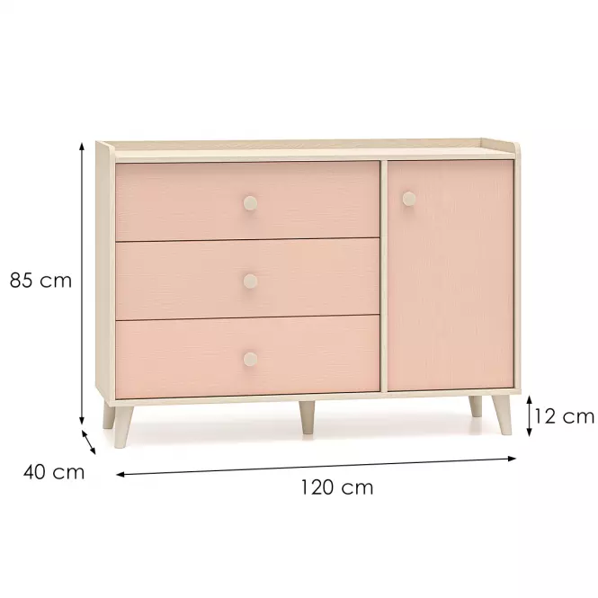 Komoda Mevel 05 Púštny Piesok/Millenial Pink