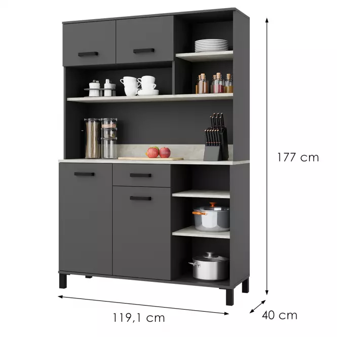 Príborník Linda antracit 120 (NESSA)