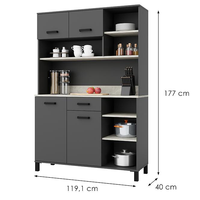 Príborník Linda antracit 120 (NESSA)