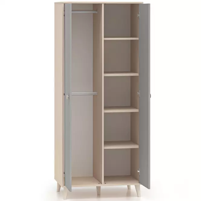 Skriňa Mevel 02 Púštny piesok/Šedá Pallad,7