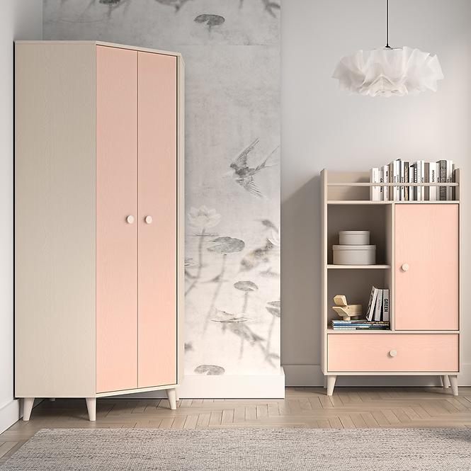 Skriňa  Mevel 01 Púštny piesok/Millenial Pink