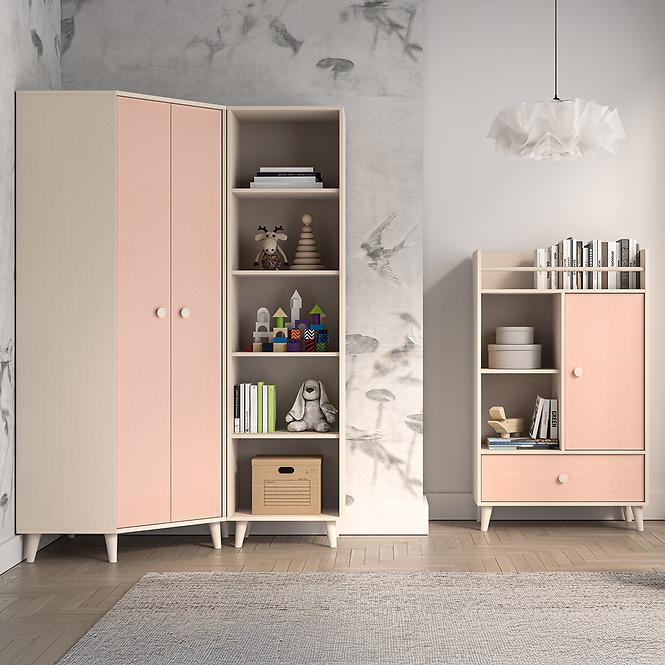 Skriňa  Mevel 01 Púštny piesok/Millenial Pink