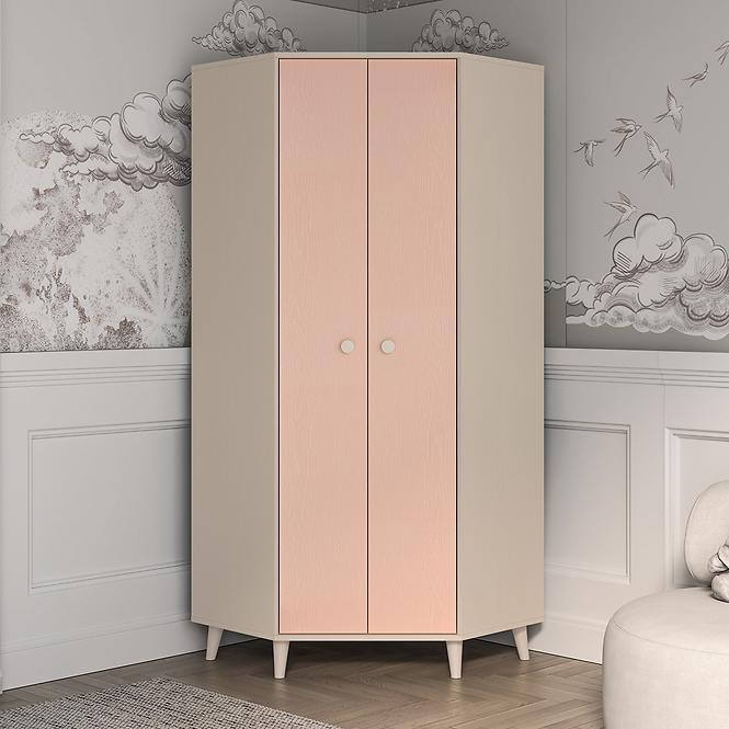 Skriňa  Mevel 01 Púštny piesok/Millenial Pink