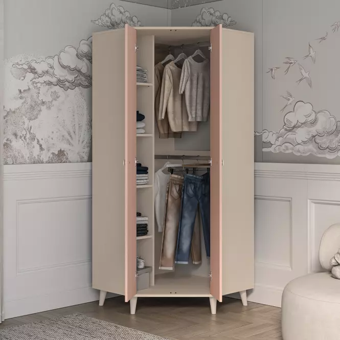 Skriňa  Mevel 01 Púštny piesok/Millenial Pink,4