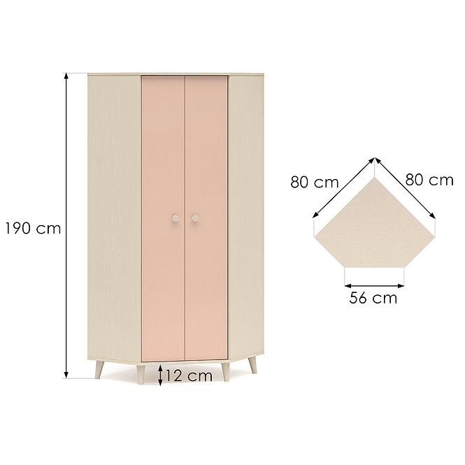 Skriňa  Mevel 01 Púštny piesok/Millenial Pink,7