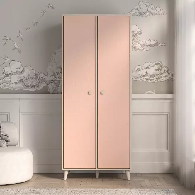 Skriňa Mevel 02 Púštny piesok/Millenial Pink