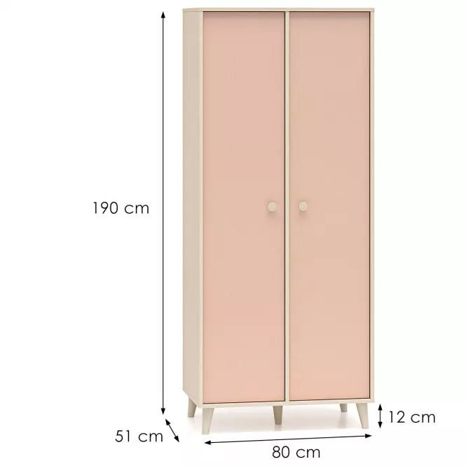 Skriňa Mevel 02 Púštny piesok/Millenial Pink