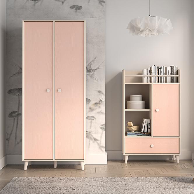 Skriňa Mevel 02 Púštny piesok/Millenial Pink,9