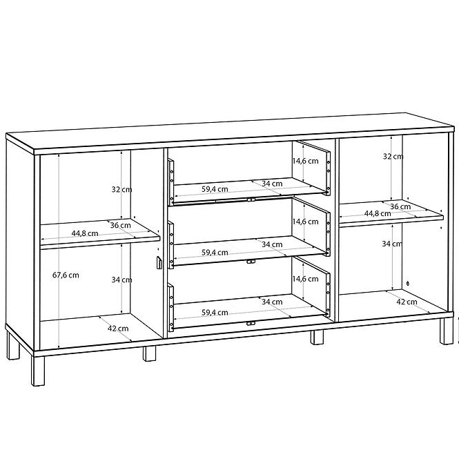 Komoda Skelbit RTTK233-D95D,6