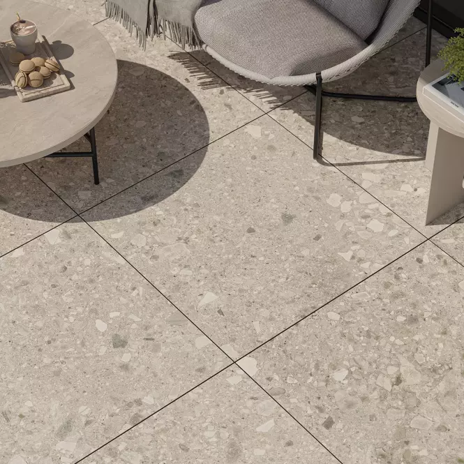Terasové dlaždice Terrazzo Stone Warm Beige 20 mm 59,3/59,3 Rekt.