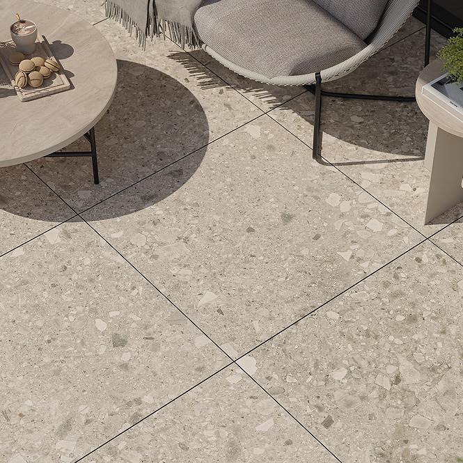 Terasové dlaždice Terrazzo Stone Warm Beige 20 mm 59,3/59,3 Rekt.