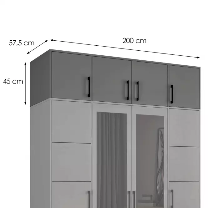 Nadstavec Belluno 200 grafit,2