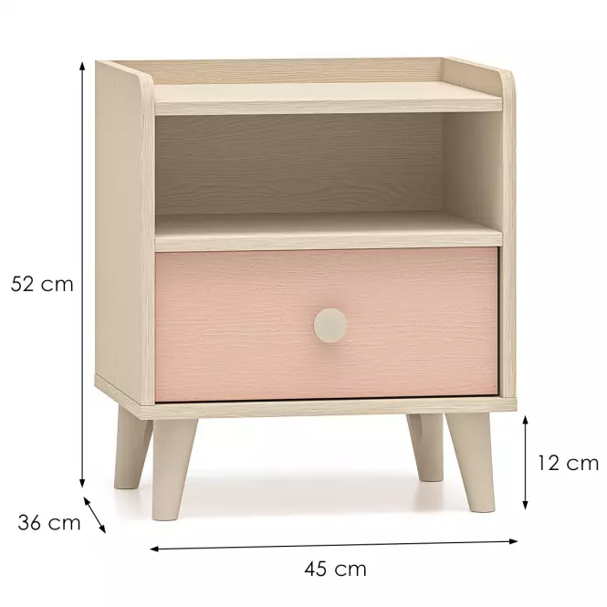Nočný stolík Mevel 10 Púštny piesok/Mill. Pink,6