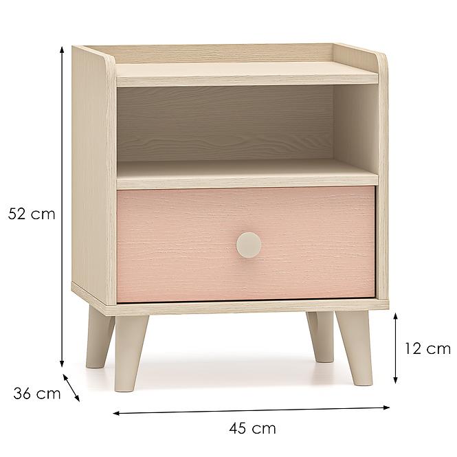 Nočný stolík Mevel 10 Púštny piesok/Mill. Pink,6