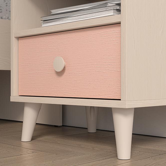 Nočný stolík Mevel 10 Púštny piesok/Mill. Pink