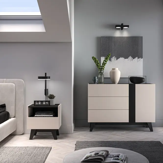 Nočný stolík Freshion Kašmír/Čierna,9