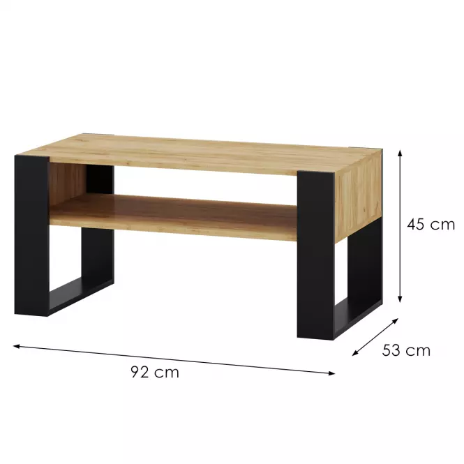 Konferenčný stolík Caro Dub Craft/Čierna