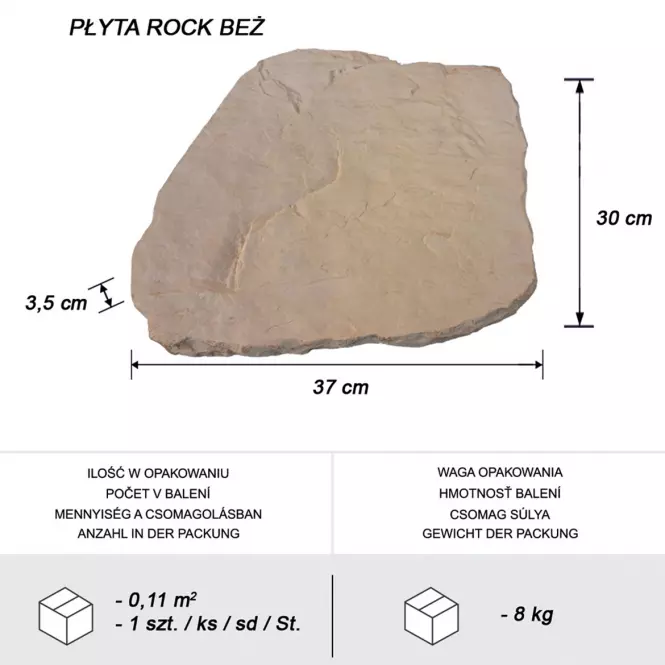 Nášľapný kameň Rock 30-37 cm béžový
