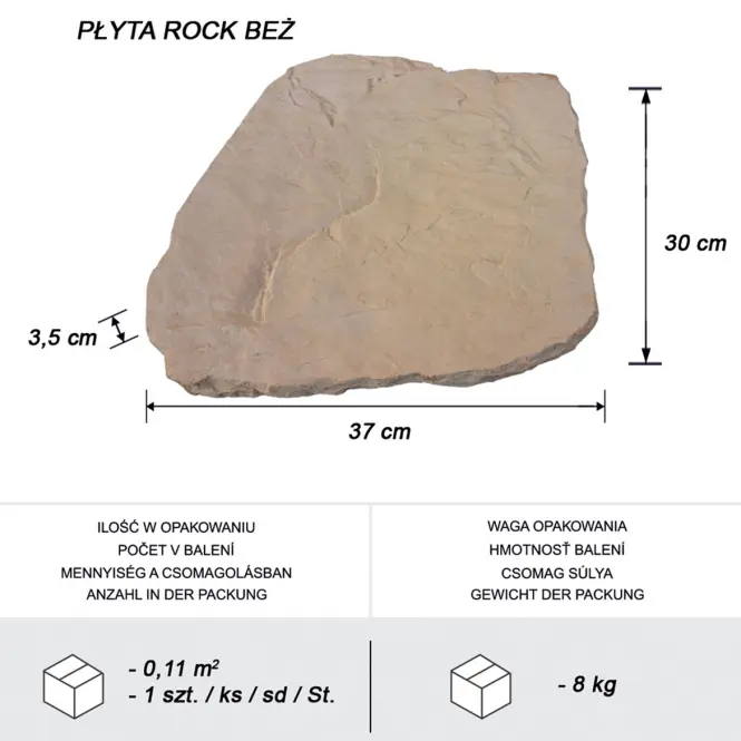 Nášľapný kameň Rock 30-37 cm béžový,4