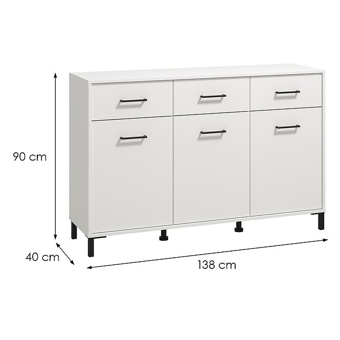 Komoda Vienne 3k3f Biely 11013601