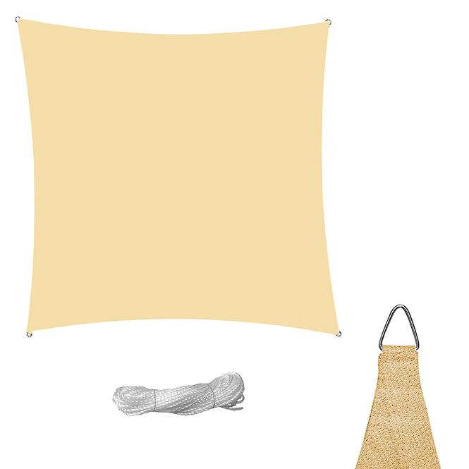 Tieniaca plachta štvorcová 3,6 x 3,6 m béžová,4