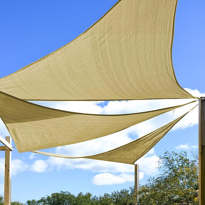 Tieniaca plachta trojuholníková 5x5x5 béžová