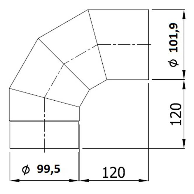 Koleno tenkostenné pevné KS100/90-CZ6