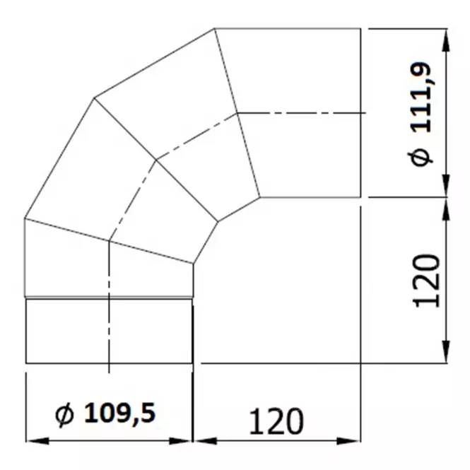 Koleno tenkostenné pevné KS110/90-CZ6