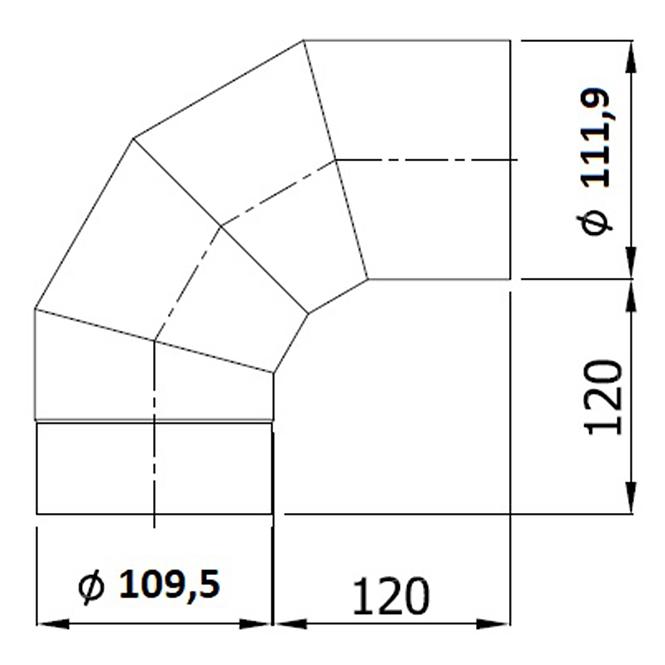 Koleno tenkostenné pevné KS110/90-CZ6