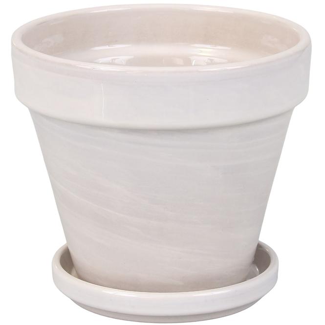 Kvetináč BLT lazúra granit 10 cm + podmiska  9 cm