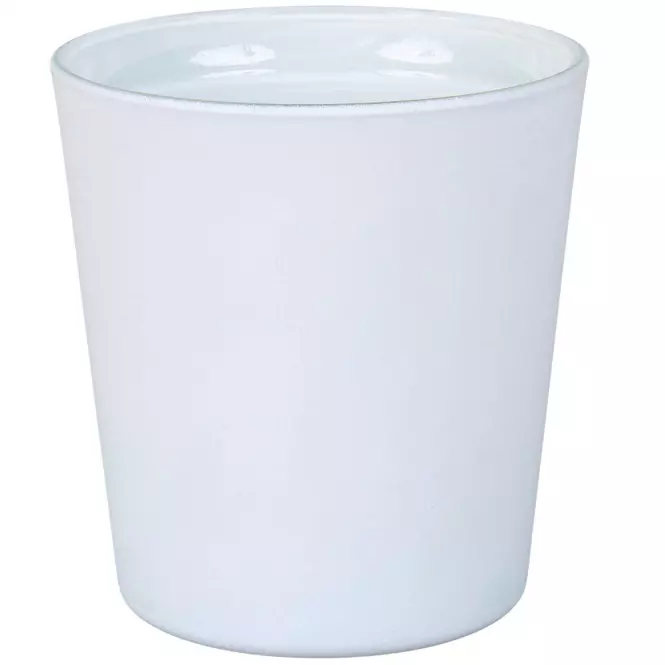 Obal na kvetináč sklenený Cyntia 13 cm biely mat