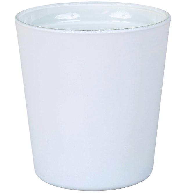 Obal na kvetináč sklenený Cyntia 13 cm biely mat