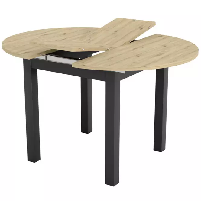 Skladací stôl Aurora 96/126x96cm dub artisan/čierna,2
